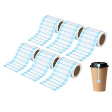 6Rolls Total 3000Pcs Tamper Evident Tape,2.8x0.5Inch Tamper Proof, Sky Blue