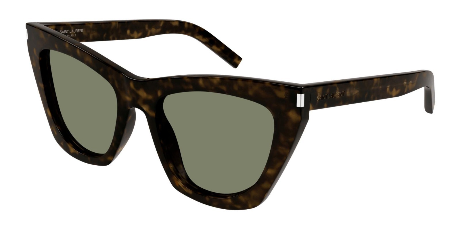 Occhiali da sole Saint Laurent KATE SL 214 avana scuro lucido verde (033)