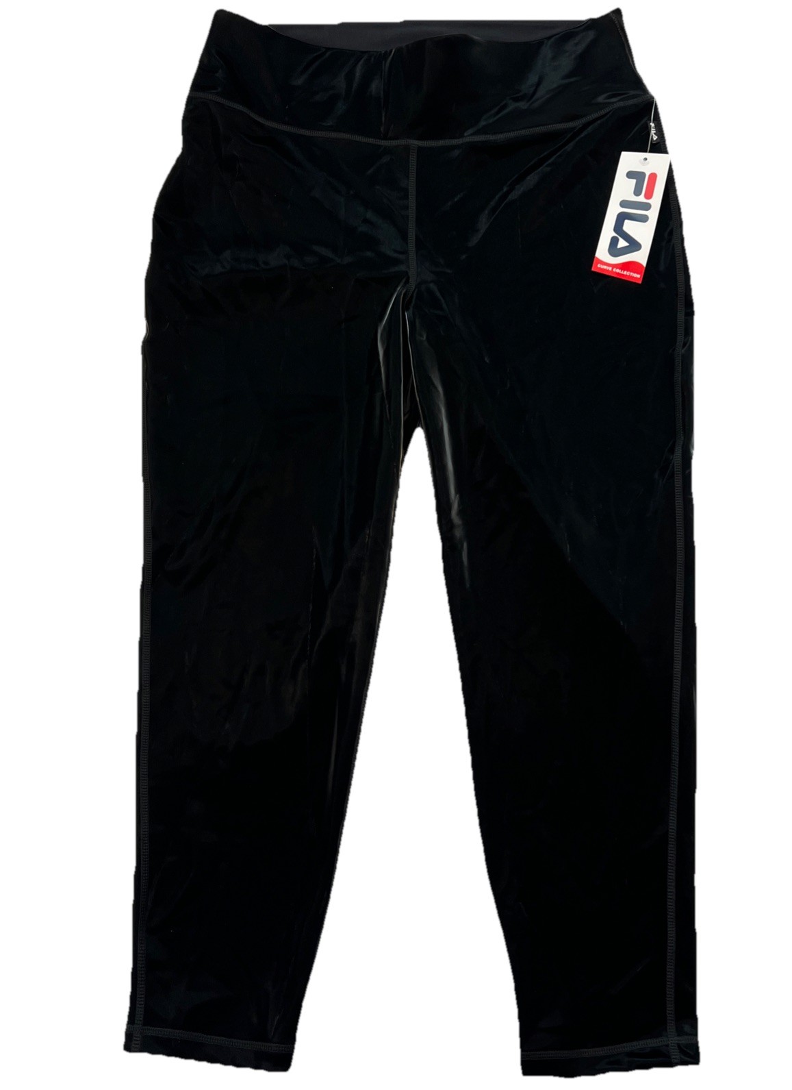 Fila Strike A Pose 3 4 stretto donna 1x nero lucido pull on lunghezza caviglia bordo