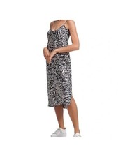 CALVIN KLEIN JEANS Womens Black Adjustable Slip Dress Unlined Midi Dress M