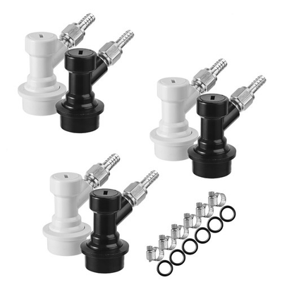#ad 3 Pairs Ball Lock Quick Disconnect Set Plastic Steel Keg Connectors Swivels $29.33