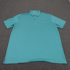 Callaway Opti-Dri Polo Shirt Mens 2XL Blue Geometric Golf Performance Stretch