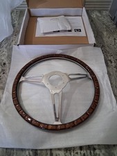 Flashpower 14 Classic Wood Steering Wheel Riveted With Horn Button Restorat...