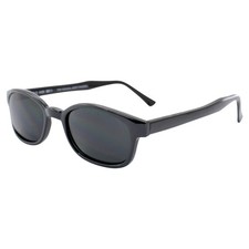 Pacific Coast KD's Original Biker Sunglasses Black Frame Dark Grey Lens
