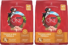Purina ONE Natural Adult Chicken & Rice Formula Dry Dog Food, 80-lb bundle 1.03 per pound