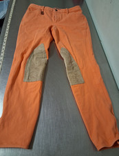Ralph Lauren Riding Pants Size 8 Equestrian Orange-Leather Patches-Nice