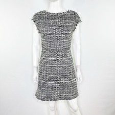 Alice + Olivia Black & White Tweed Mini Sheath Dress Size XS Business Casual