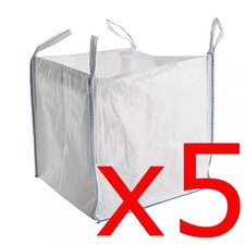 x5 BULK BAGS TON BAGS BUILDERS GARDEN WASTE 1 TONNE TON JUMBO BAGS 85 x 85 x 85