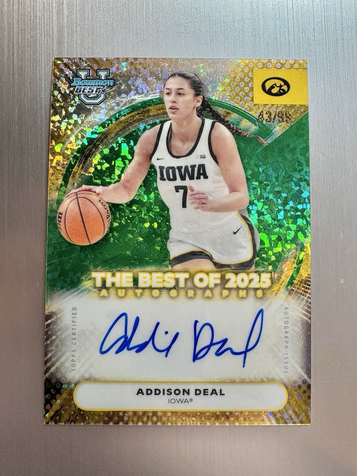 Addison Deal 2025-26 Bowman University Best The Best Of 2025 Green Diamond Auto