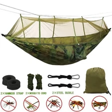 Camping Hammock with Mosquito Net Portable Hammocks with Tree Straps Carabiners