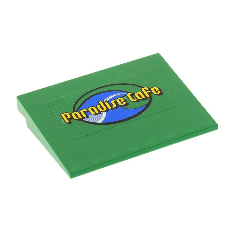 1x Lego Roof Tile 10° 6x8x1 Green Ramp Tile Plate Paradise Cafe 4515pb042