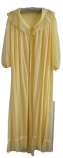 Vintage 1960's Robe Yellow Chiffon Lace Medium READ
