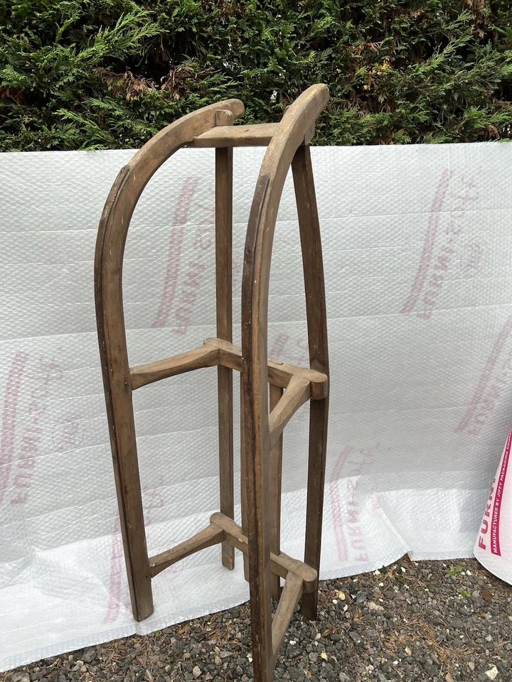 Vintage Wooden Sleigh Davos Snow Sledge Christmas Decoration - Image 2 of 2