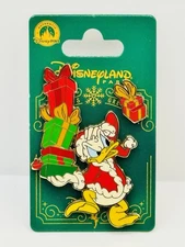 Disneyland Paris Christmas Donald Duck 2 Pin Set 2025 Holiday Presents Santa