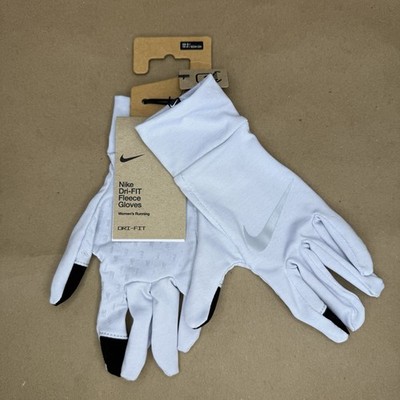 NWT Nike Dri-FIT Fleece Gloves XS/S Women s Running Touchscreen Compatible White