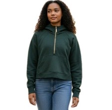 Lululemon Scuba Oversized Funnel Half-Zip Mint Green Gold Zip Hoodie M/L Women
