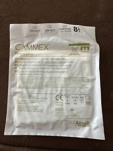 Ansell Gammex puderfreie OP-Handschuhe Neopren steril 50 Paar Größe: 8 1/2 - Bild 2 von 3