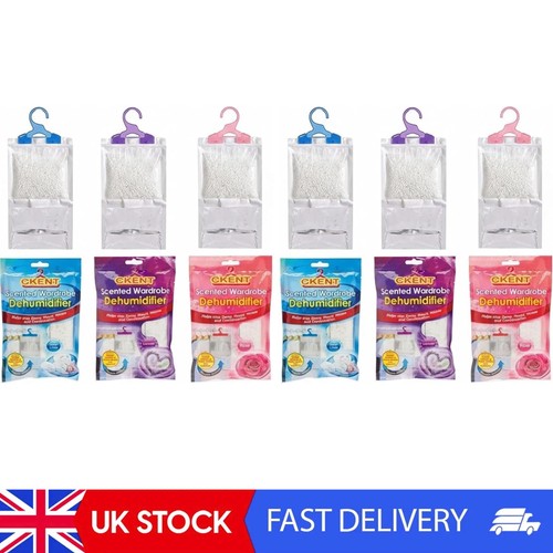 CKENT Hanging Wardrobe Dehumidifier Bags – Pack Of 6 Scented Moisture Absorbers