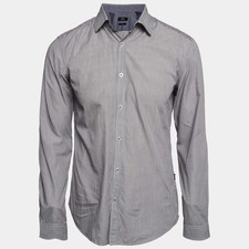 Boss By Hugo Boss Purple Stripe Cotton Slim Fit Shirt M