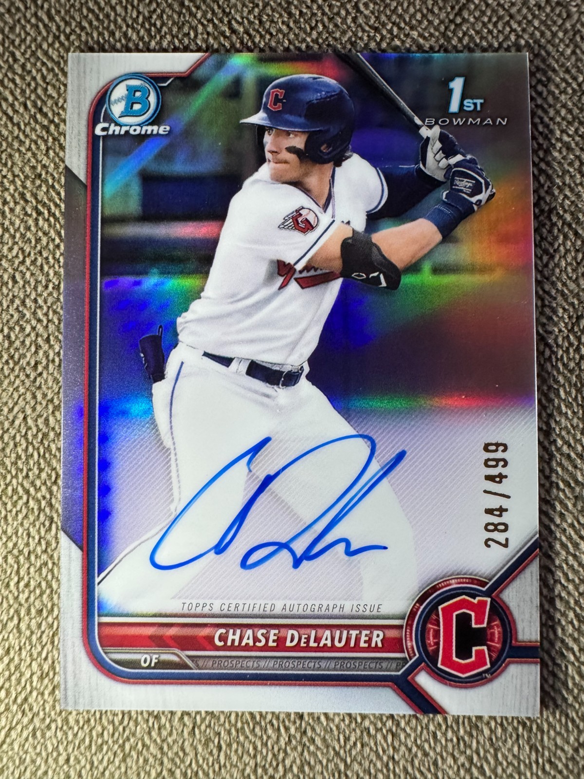 2022 Bowman Chrome Draft Chase DeLauter Refractor /499 Auto #CDA-CD