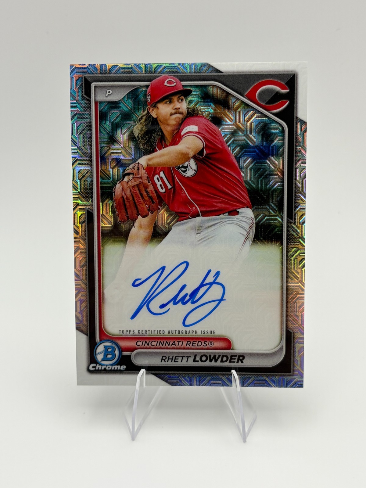 Topps 2024 Bowman Chrome Mega Box Mojo Auto Rhett Lowder Reds BMA-RL