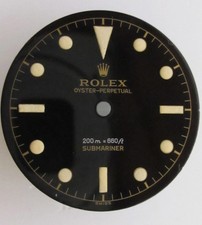 ~ Vintage Rolex #6538 2-Line James Bond Submariner Gilt Black Repaired Dial ~