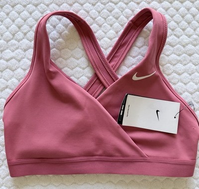 NIKE Women's Dri-Fit Support Yoga/Gym No Pads  Bra Color Pink Size M