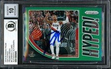 Damian Lillard Signed 2019-20 Panini Prizm Get Hyped Green Card 8 Sig 10 Beckett
