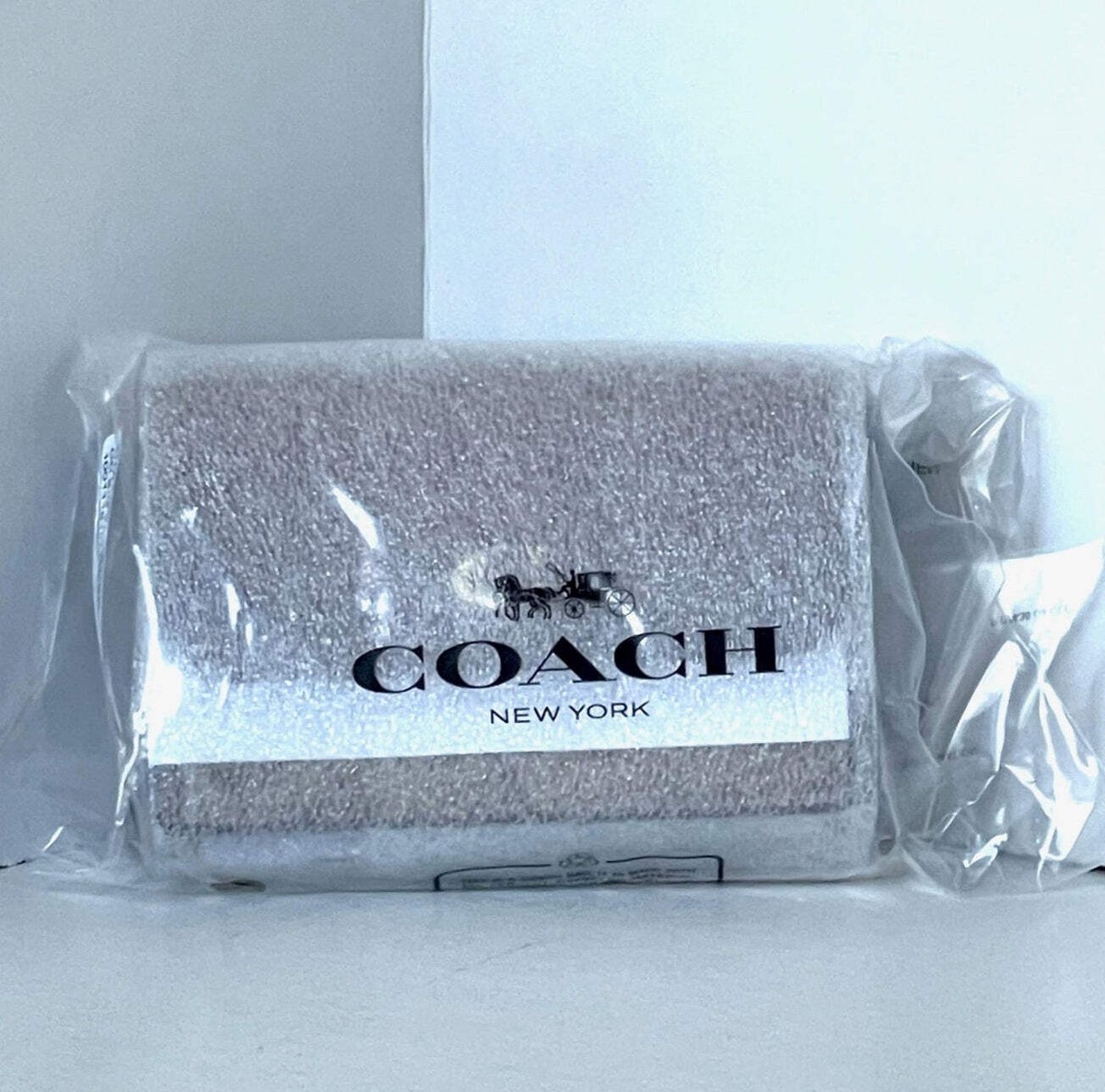 Coach Essential Mini Trifold Wallet Brown Signature Canvas CM438