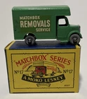 Vintage Matchbox Moko Lesney #17 Green Bedford Removal Van w/Original Box