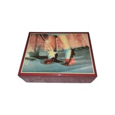 RARE The Wizard Of Oz Wooden Musical Jewelry Box The Ruby Slippers Box, Limited