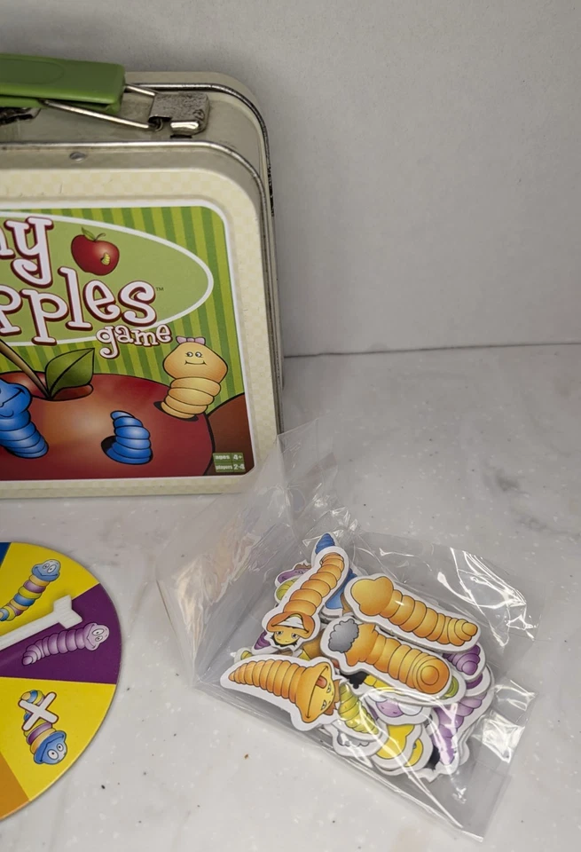 Fundex 2004 Wormy Apples Game in Tin Box Complete - Image 2 of 4