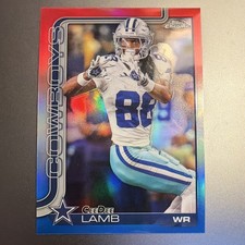 2025 Topps Chrome CeeDee Lamb - Red White Blue -  Dallas Cowboys Football #76