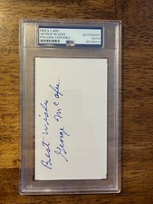 George McAfee HOF '66 Bears Hand Signed Autographed Index PSA/DNA Cert #85758413