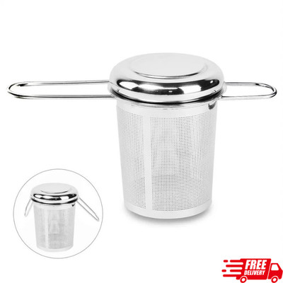 Edelstahl Mesh Tee-Ei Sieb Metall Loseblatt Tasse Filter mit Deckel