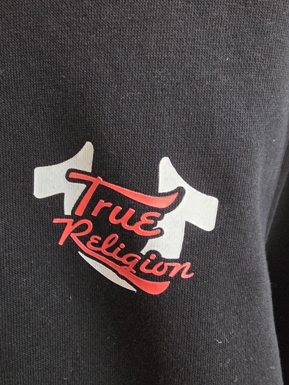 TRUE RELIGION SCRIPT OVAL LOGO HOODIE FULL ZIP SIZE SIZE LARGE BLACK SOFT NWT! thumbnail 3