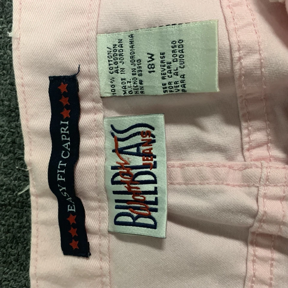 Bill Blass tamanho 18w rosa capris e glória desbotada tamanho 18w/20w botão xadrez vintage para baixo - Imagem 3 de 4