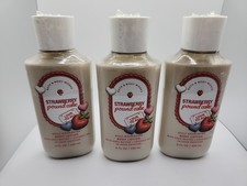 Bath  Body Works LOT of 3 Strawberry Pound Cake Body Lotion Cream Daily 8 oz