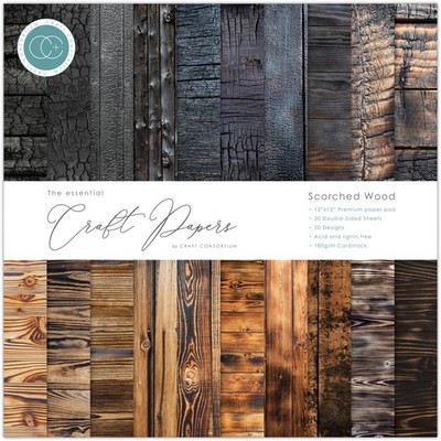 Craft Consortium Double-Sided Paper Pad 12X12 30/Pkg-Scorched Wood