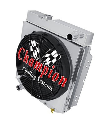 JR 3 Row Radiator,16'' Fan,Shroud for 1961-1965 Mercury Comet Coyote Swap