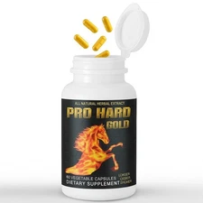 Pro Hard Gold Longer, Bigger, Stronger | Male Support Supplement | Made for Men