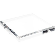 Plymor Clear Polished Acrylic Square Beveled Display Base, 8" W x 8" D x 1" H