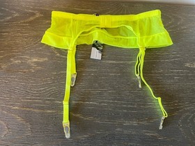 Maison Close Neon Yellow Mesh Garter Belt Size US 4 NWT