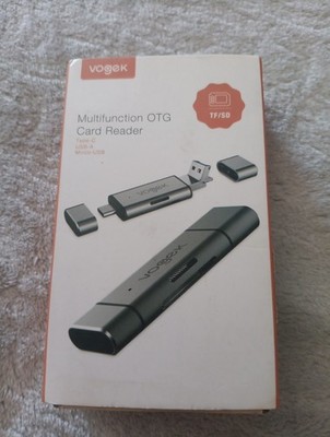 Vogek MultiFunction OTG Card Reader USB-C Type C USB-A Micro-USB TF SD Black