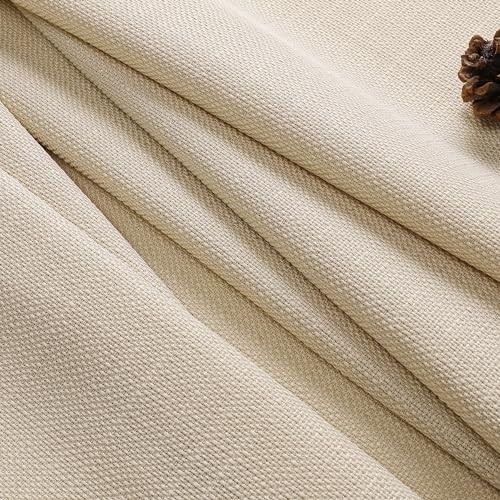 Linen Curtains 63 Inch Length 2 Panels, Faux Linen Textured Semi Sheer Light - Bild 6 von 6