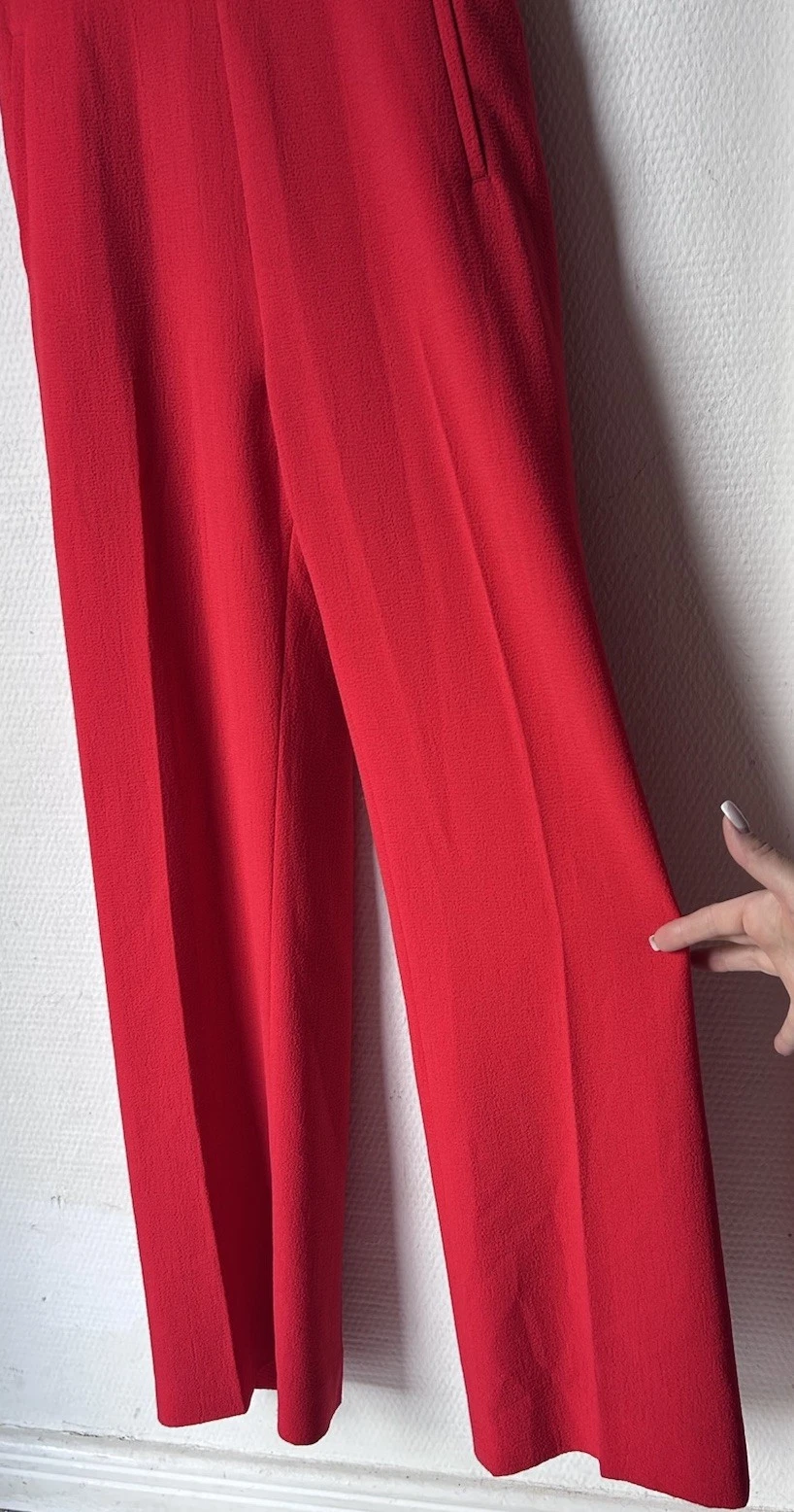 Tuta rossa in crêpe croccante Tory Burch