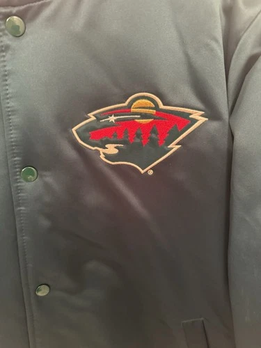 Mitchell & Ness Minnesota Wild NHL Heavyweight Satin Jacket Large New $150 image 3