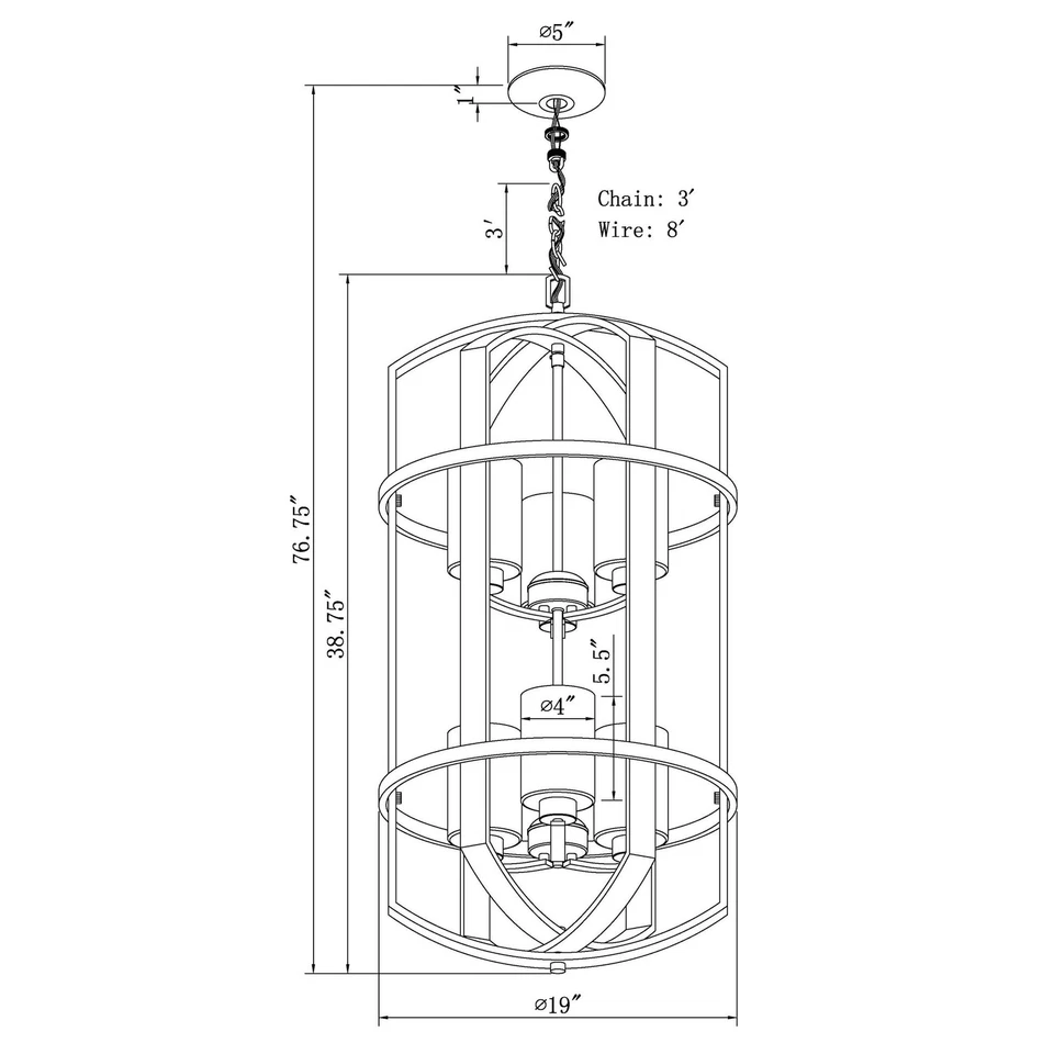 Forte Lighting 2719-06 Hyde 6 Light 19"W Pillar Candle Pendant - Bronze - Image 2 of 4