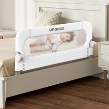 Folding Bed Rail for Toddlers,Baby Bed Rail Guard with Reinforced Anchor Safe...