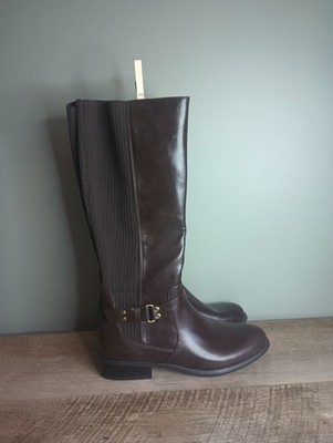Lifestride Soft System Equestrian Riding Boots Women's 10 Brown Buckle Old Money